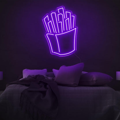 Fries White Led Neon Sign Modern Bedroom Wall Decor | Shineneon
