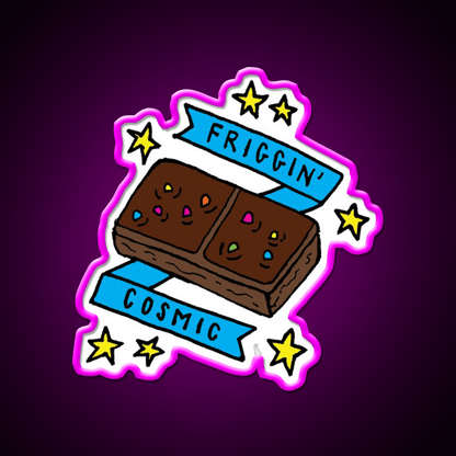Friggin Cosmic Brownie Snack Food Led Neon Sign Rgb Color - Shineneon