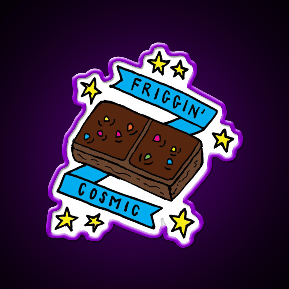 Friggin Cosmic Brownie Snack Food Led Neon Sign Rgb Color - Shineneon