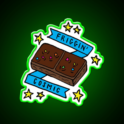 Friggin Cosmic Brownie Snack Food Led Neon Sign Rgb Color - Shineneon