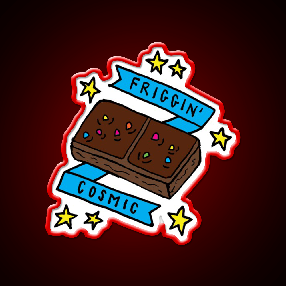 Friggin Cosmic Brownie Snack Food Led Neon Sign Rgb Color - Shineneon