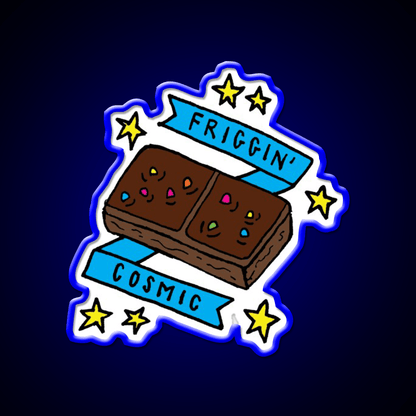Friggin Cosmic Brownie Snack Food Led Neon Sign Rgb Color - Shineneon