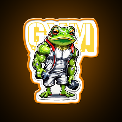 Frog Bodybuilder Weightlifting Fitness Gym Fitness Led Neon Sign Rgb Color