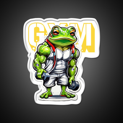 Frog Bodybuilder Weightlifting Fitness Gym Fitness Led Neon Sign Rgb Color