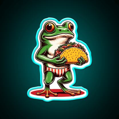 Frog Carrying A Taco Led Neon Sign Mexican Food Sign Rgb Color - Shineneon