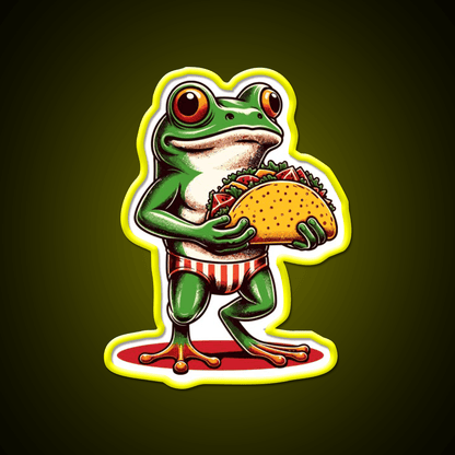 Frog Carrying A Taco Led Neon Sign Mexican Food Sign Rgb Color - Shineneon