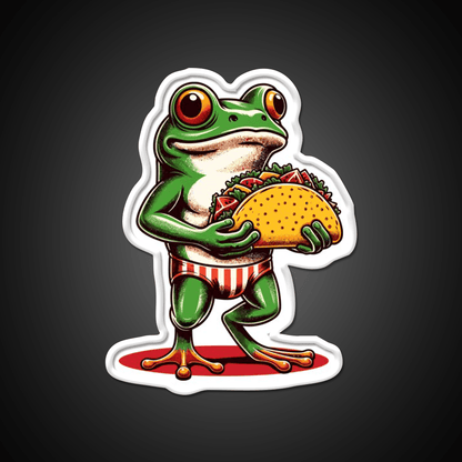 Frog Carrying A Taco Led Neon Sign Mexican Food Sign Rgb Color - Shineneon