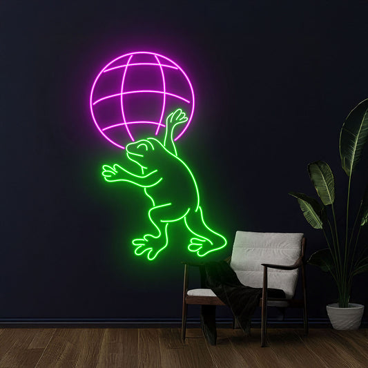 Frog Disco Party Neon Light