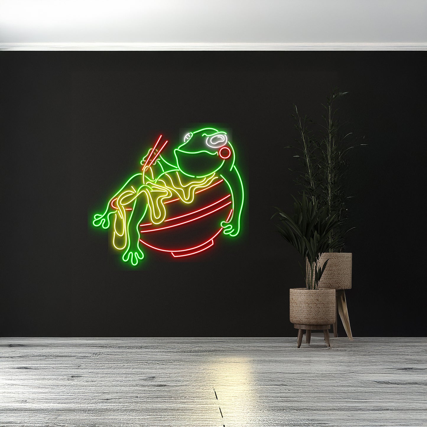 Frog Eating Noodle Led Neon Sign