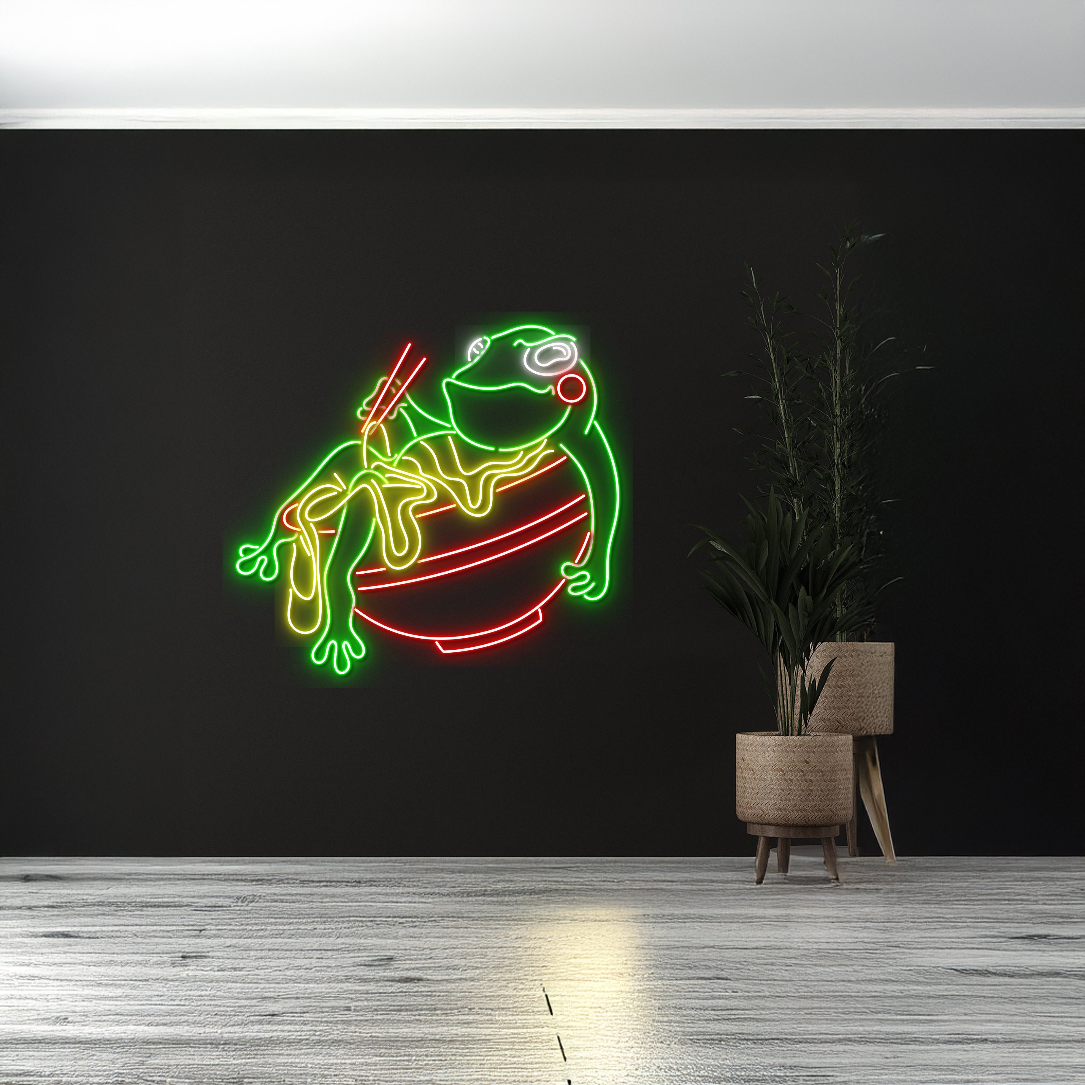 Frog Eating Noodle Led Neon Sign | Shineneon
