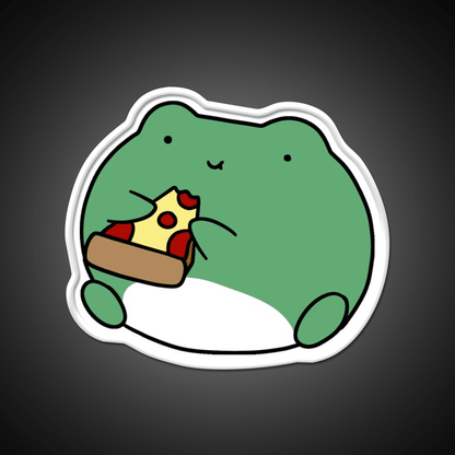Frog Eating Pizza Fast Food Led Neon Sign For Burger Place Rgb Color - Shineneon