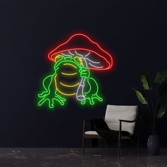 Frog Mushroom Neon Light