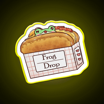 Frog Sandwhich Snack Food Led Neon Sign Rgb Color - Custom LED neon sign front view