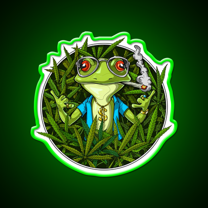 Frog Weed Hemp Inspired Green Leaf Led Neon Sign Rgb Color - LED neon sign view 8