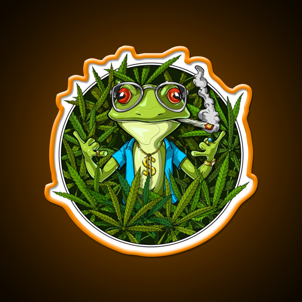 Frog Weed Hemp Inspired Green Leaf Led Neon Sign Rgb Color - LED neon sign view 6