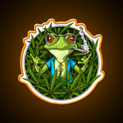 Frog Weed Hemp Inspired Green Leaf Led Neon Sign Rgb Color - Shineneon