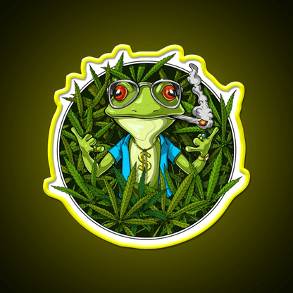 Frog Weed Hemp Inspired Green Leaf Led Neon Sign Rgb Color - Shineneon