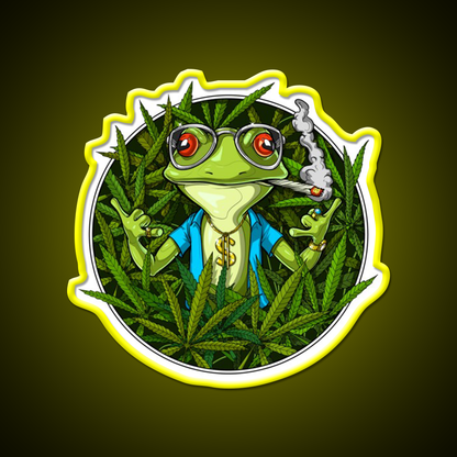 Frog Weed Hemp Inspired Green Leaf Led Neon Sign Rgb Color - LED neon sign view 7