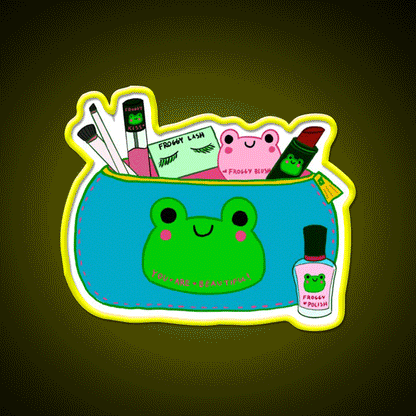 Froggy Makeup Nail Salon Led Neon Sign Rgb Color - Custom LED neon sign front view