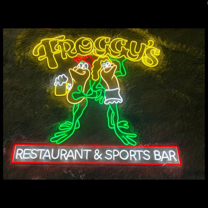 Froggys Green Frog Led Neon Sign For Restaurant And Sports Bar | Shineneon
