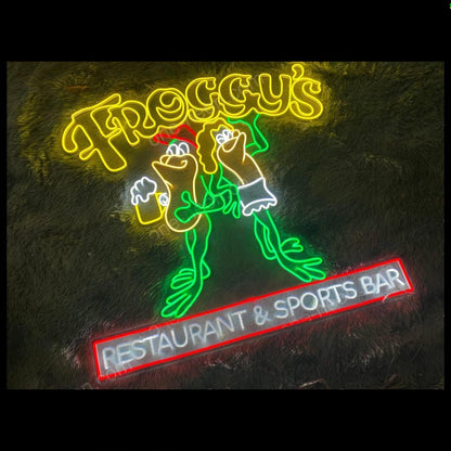 Froggys Green Frog Led Neon Sign For Restaurant And Sports Bar | Shineneon