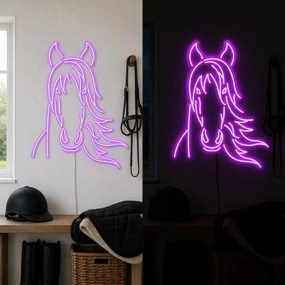 Front View Flowing Mane Horse Vintage LED Neon Sign - Shineneon