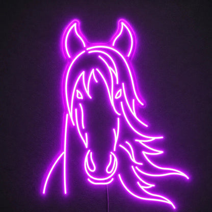 Front View Flowing Mane Horse Vintage LED Neon Sign - Shineneon