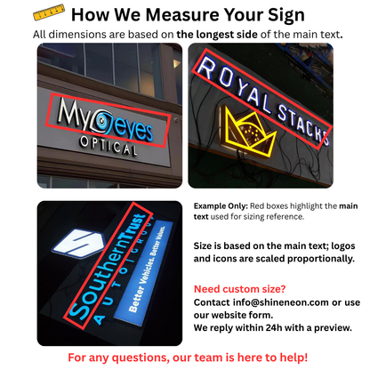 Hazellar Eten Drinken 3D Frontlit Letters Metal Led Sign