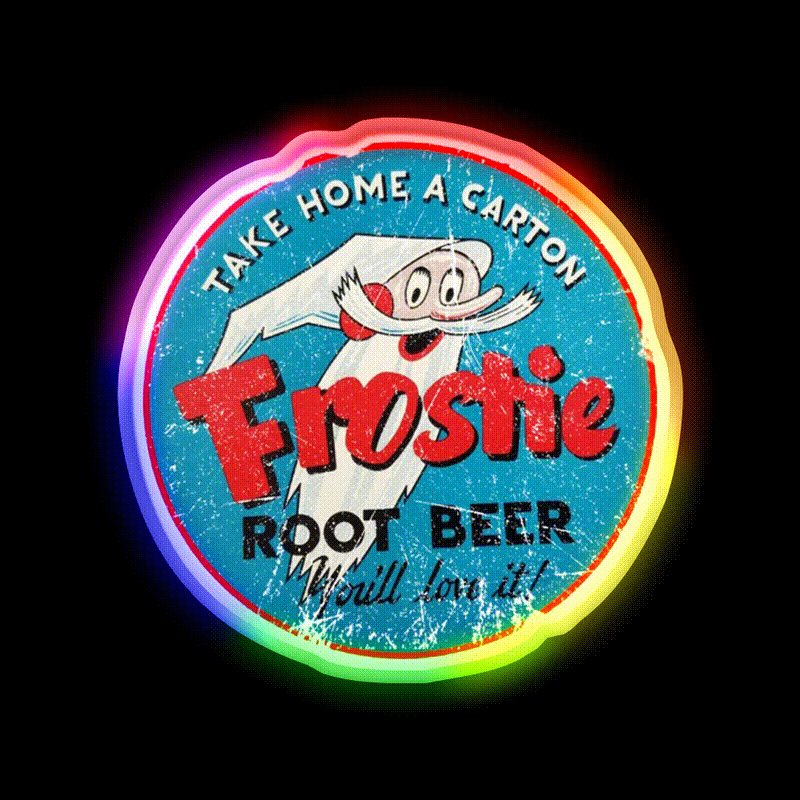 Frostie Root Beer Bar Decor Led Neon Sign Rgb Color - LED neon sign close-up detail