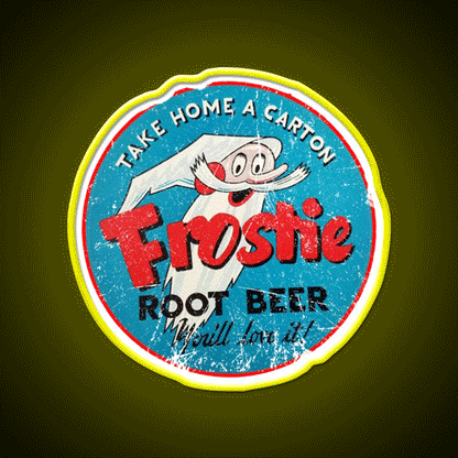 Frostie Root Beer Bar Decor Led Neon Sign Rgb Color - Custom LED neon sign front view