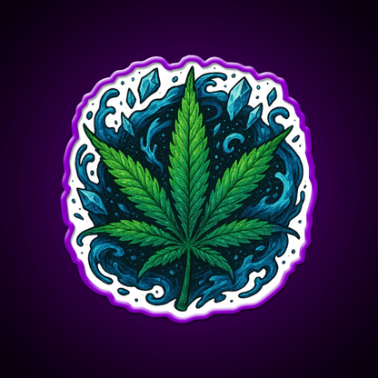 Frozen Flow In An Ice Water Rush Hemp Inspired Green Leaf Led Neon Sign Rgb Color - Shineneon