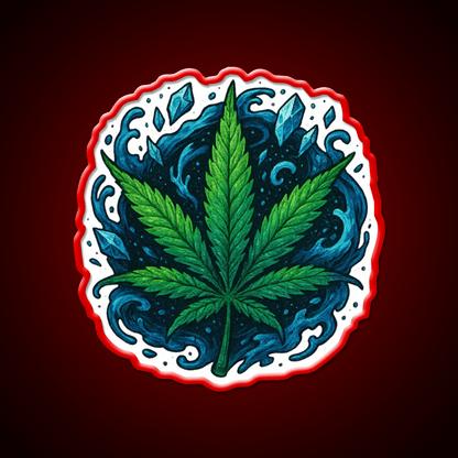 Frozen Flow In An Ice Water Rush Hemp Inspired Green Leaf Led Neon Sign Rgb Color - Shineneon