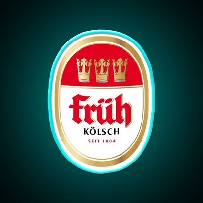 Fruh Kolsch Beer Logo Brewery Local Beer Bar Decor Led Neon Sign Rgb Color - Size and dimension reference