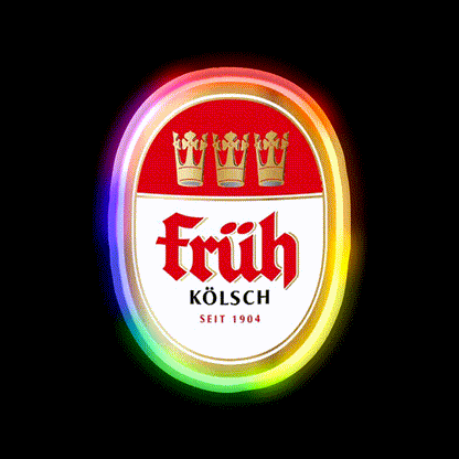 Fruh Kolsch Beer Logo Brewery Local Beer Bar Decor Led Neon Sign Rgb Color - LED neon sign close-up detail