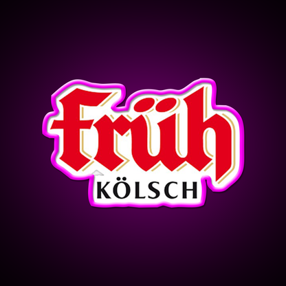 Fruh Kolsch Beer Logo Classic Beer Bar Decor Led Neon Sign Rgb Color - Neon sign mounted on wall in room