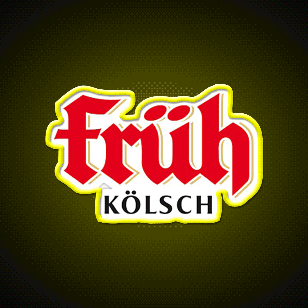 Fruh Kolsch Beer Logo Classic Beer Bar Decor Led Neon Sign Rgb Color - Custom LED neon sign front view