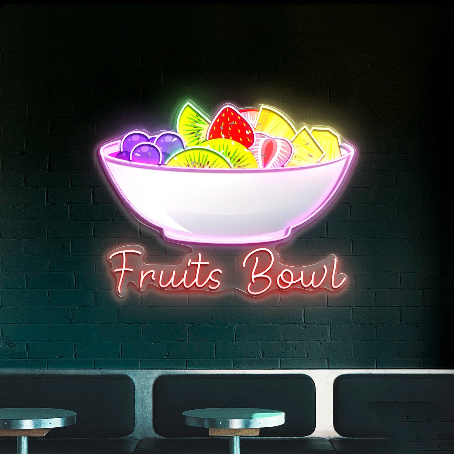 Fruits Bowl Acrylic Neon Wall Sign | Shineneon