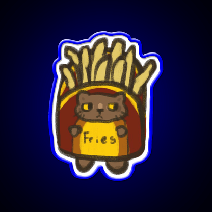 Fry Cat Fast Food Led Neon Sign For Burger Place Rgb Color - Shineneon