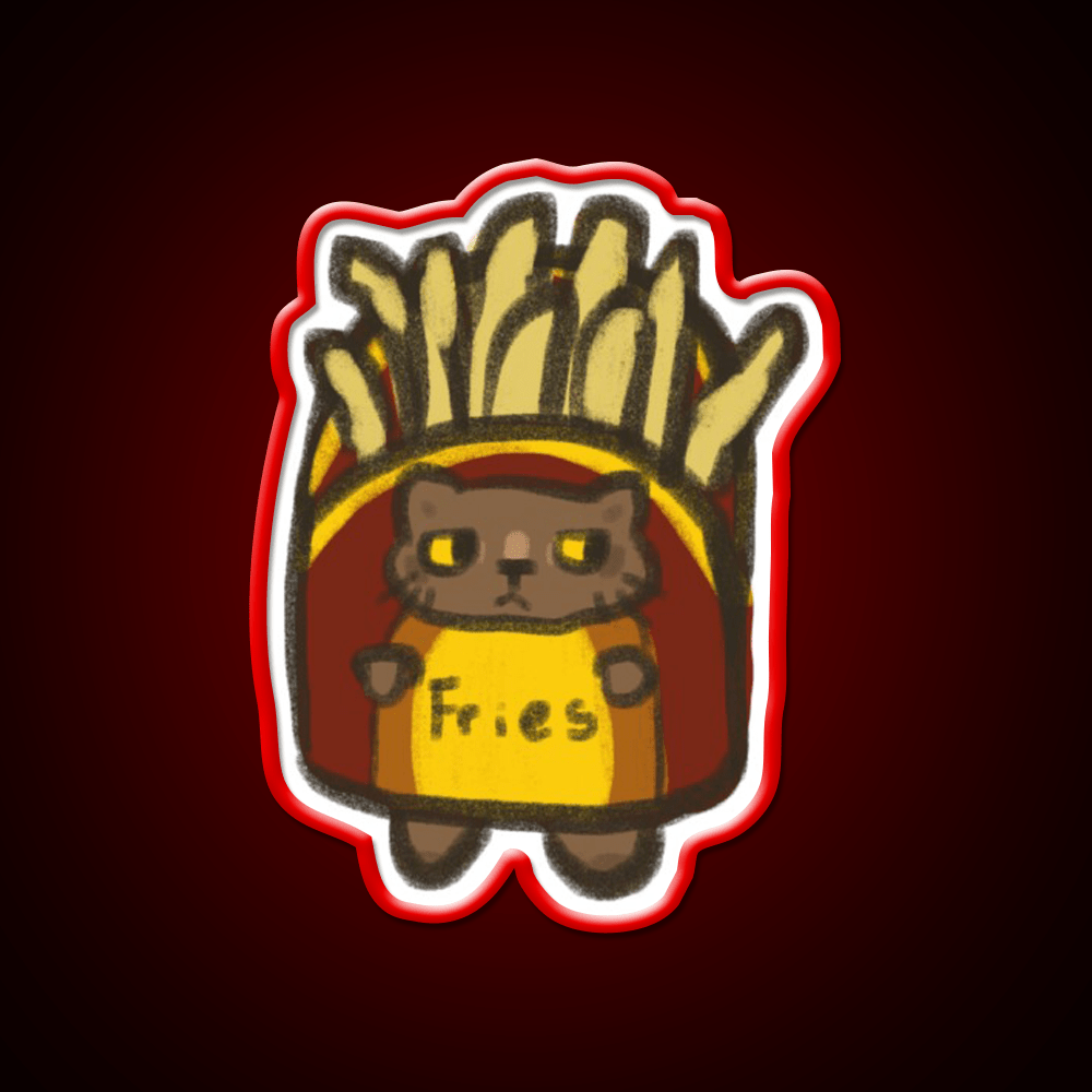 Fry Cat Fast Food Led Neon Sign For Burger Place Rgb Color - Shineneon