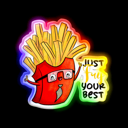 Fry Your Best Fast Food Led Neon Sign For Burger Place Rgb Color - LED neon sign close-up detail