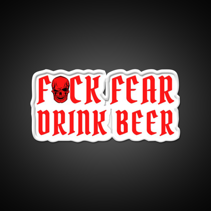 Fuck Fear Drink Beer Red Skull Beer Bar Decor Led Neon Sign Rgb Color - LED neon sign view 11