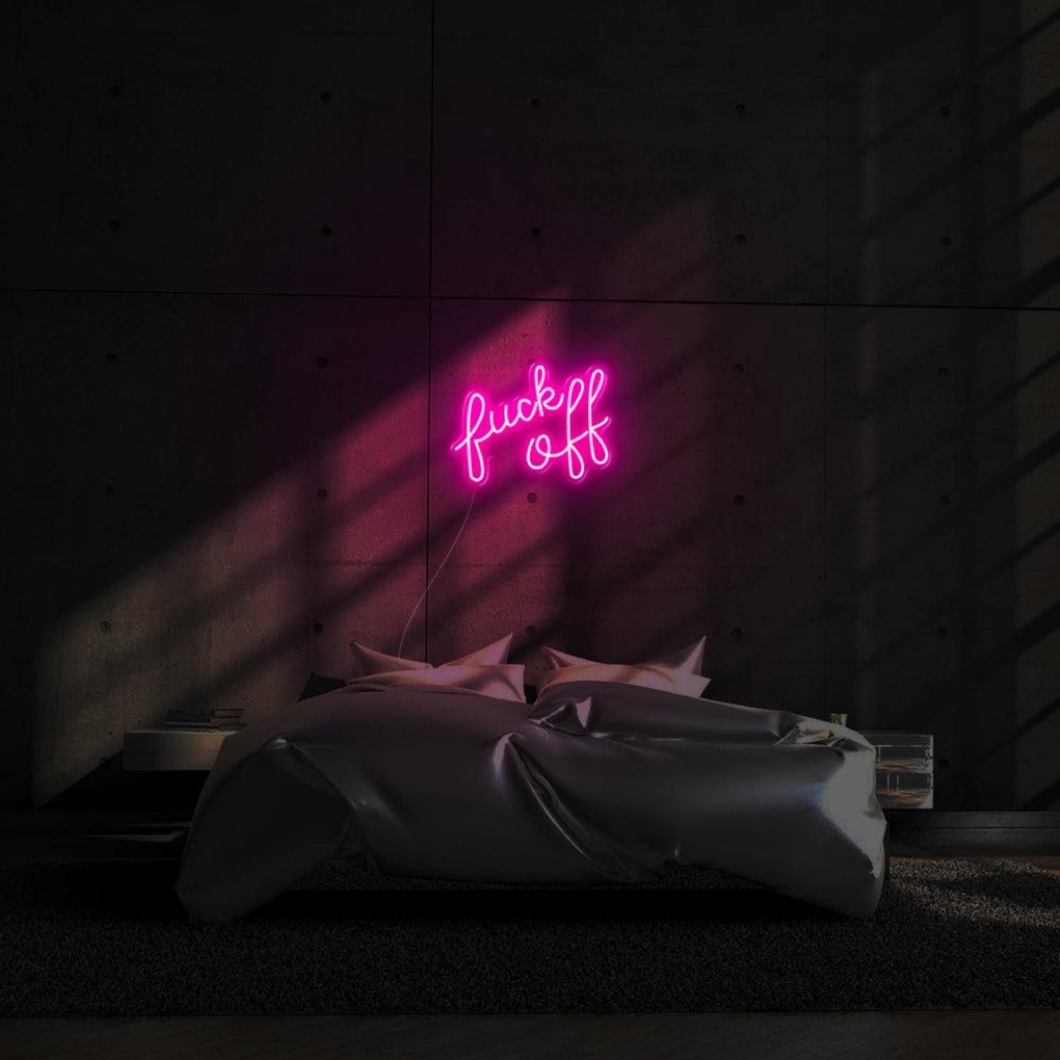 Fuck Off Vivid Pink Text-Based Led Neon Sign For Bold Bedroom Decor | Shineneon