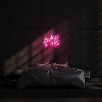 Fuck Off Vivid Pink Text-Based Led Neon Sign For Bold Bedroom Decor | Shineneon