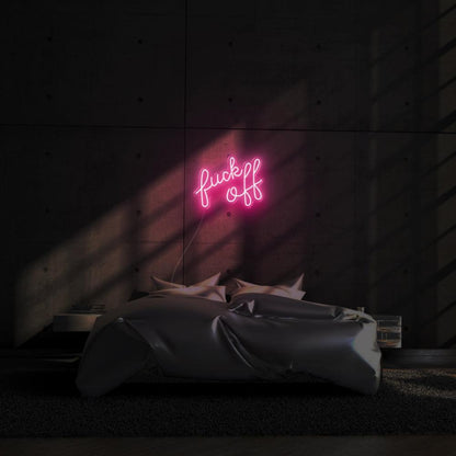 Fuck Off Vivid Pink Text-Based Led Neon Sign For Bold Bedroom Decor | Shineneon