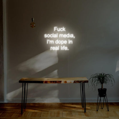 Fuck Social Media Blue Led Neon Sign For Home Studio Decor | Shineneon