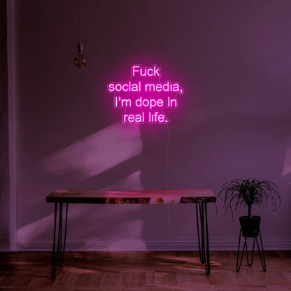 Fuck Social Media Blue Led Neon Sign For Home Studio Decor | Shineneon