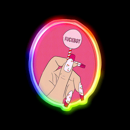 Fuckboy Nail Salon Led Neon Sign Rgb Color - LED neon sign close-up detail
