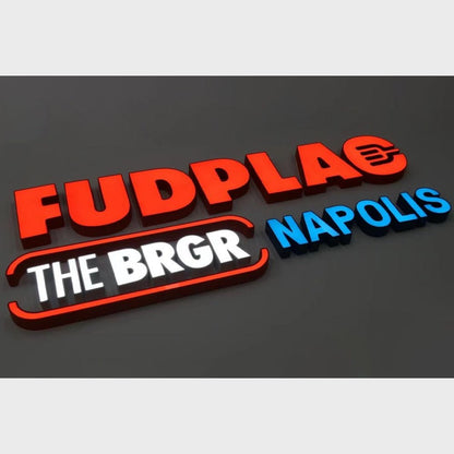Fudplao Teh Brgr Napolis 3D Frontlit Channel Letters Led Light Sign - Shineneon