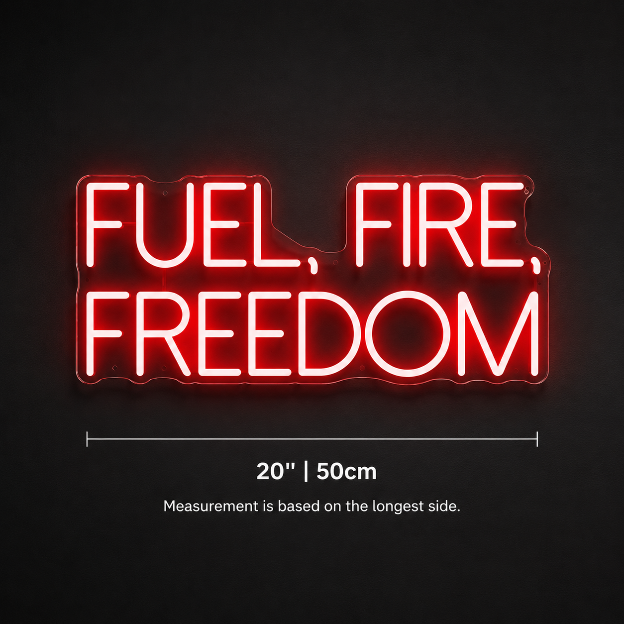 Fuel Fire And Freedom Wall Decor LED Neon Sign - 04 Size Image
