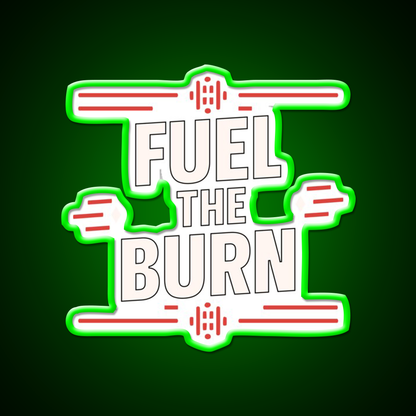 Fuel The Burn C Power Through Every Rep Gym Fitness Led Neon Sign Rgb Color